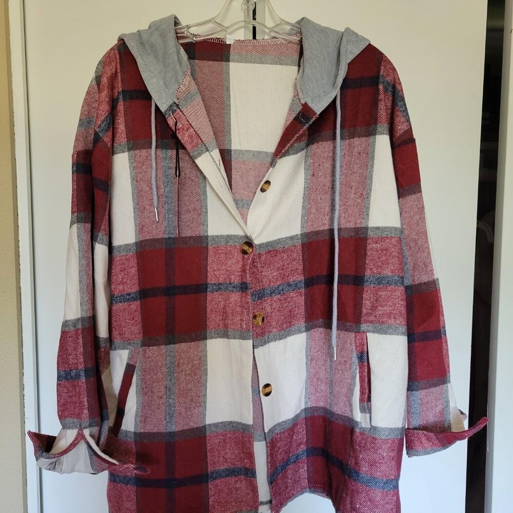 Flannel Shirt/Jacket with hood